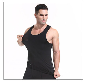 <span class=keywords><strong>Uomo</strong></span> Quick Dry Senza Maniche Elastico Stretto Palestra Vest OEM In Bianco Personalizza Il Ricamo di Compressione In Esecuzione Allenamento Muscolare <span class=keywords><strong>Canotte</strong></span> - Product Image 2