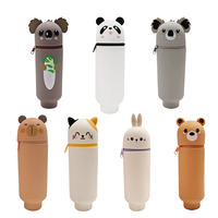 Nouvelle trousse à crayons en silicone imperméable à poser, avec ventouse, mignonne et multifonctionnelle pour fournitures scolaires de filles, vente en gros 2026