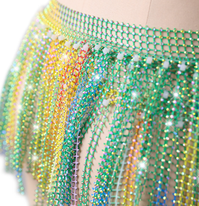 <span class=keywords><strong>Gonna</strong></span> Professionale per Danza del Ventre Economica Taglia Unica con Paillettes e Frange, Sciarpa per Festa, Club, Palcoscenico e Competizioni per Donne - Product Image 4