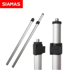SIAMAS 0.8-1.5m三脚エクステンダーアルミニウムレーザーレベルスタンドポール、5/8 "ネジサポートエクステンションロッドアクセサリー付き