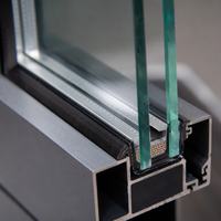 Porte à battant en aluminium à rupture de pont thermique sur mesure, double vitrage trempé Low-E, ouverture vers l'extérieur, idéale pour chambre à coucher