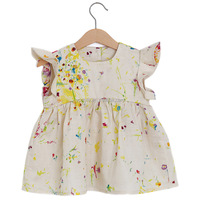 Barboteuse sans manches pour bébé, robe d'été brodée avec nœud, vêtements doux pour enfants