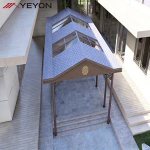 Pavillon contemporain chinois à toit en pente avec structure en alliage <span class=keywords><strong>d</strong></span>'aluminium pour <span class=keywords><strong>entrée</strong></span> <span class=keywords><strong>d</strong></span>'hôtel ou <span class=keywords><strong>de</strong></span> villa - Product Image 3