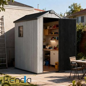 <span class=keywords><strong>Caseta</strong></span> de Almacenamiento Exterior 4x6, Resistente a la Intemperie, de Resina, con Estructura de Acero Galvanizado, Ventilación, Protección UV de 8 Años, Lista para Comercio Electrónico - Product Image 2