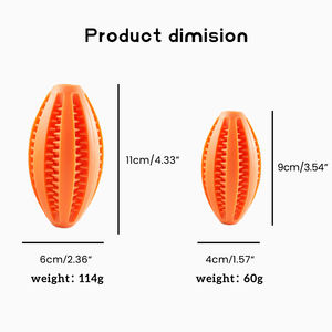 Pelota <span class=keywords><strong>indestructible</strong></span> para mascotas, juguete Natural duradero de goma, juguetes interactivos para masticar, pelota de Limpieza de dientes, pelota de entrenamiento IQ - Product Image 3