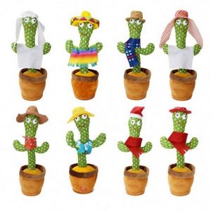 Juguete de Peluche Eléctrico TOYSRUNNER Cactus Bailarín, Canta y Graba, Recargable por USB, Divertido para Mayores de 2 Años - Product Image 1