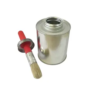 500ml 1000ml empty hoof oil metal tin can screw neck with brush applicator