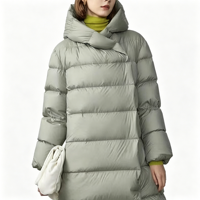 Veste longue en duvet légère de luxe pour femmes, doublure en laine chaude et épaisse, veste décontractée tendance, vente en gros