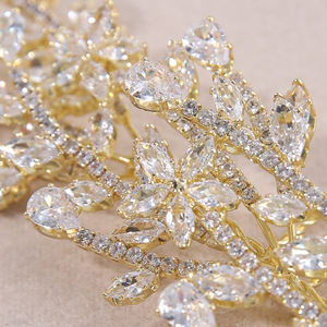 Vente directe d'usine, peigne à cheveux de luxe pour femmes, serti de zirconias, adapté aux coiffures élégantes et nobles pour les mariées, accessoires - Product Image 5