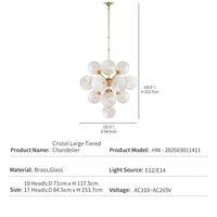 Lustre Sputnik moderne de style nordique pour salon, hall d'entrée, lampe LED design en laiton avec abat-jour en verre, idéal pour projets hôteliers