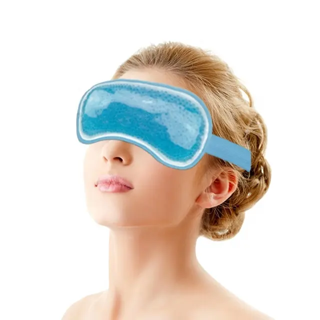 Hot cold compress gel eye mask reusable and no toxic plush fabric