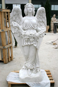 Haute qualité <span class=keywords><strong>jardin</strong></span> décoration extérieure sculpture à la main <span class=keywords><strong>Statue</strong></span> <span class=keywords><strong>en</strong></span> <span class=keywords><strong>pierre</strong></span> à grande échelle Western classique <span class=keywords><strong>ange</strong></span> <span class=keywords><strong>gardien</strong></span> Sculpture - Product Image 5