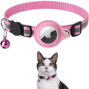 Nueva Funda de Poliuretano para Apple <span class=keywords><strong>AirTag</strong></span>, <span class=keywords><strong>Collar</strong></span> Localizador Antipérdida para Mascotas, con Campana Reflectante para Gatos - Product Image 1