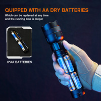 Lampe torche à piles sèches 3 pièces, ultra-lumineuse 1000+ lumens, étanche, en aluminium, pour l'extérieur