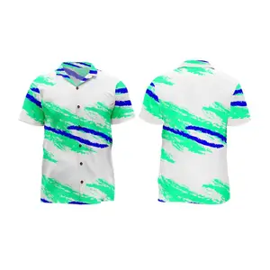 großhandel benutzerdefiniert sublimation sommer ferienort hawaiianische hemden hawaii rayon xs kurze Ärmel knöpfe bis strand hemd männer