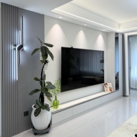 Meubles de salon modernes en bois de luxe pour meuble TV avec cheminée intelligente, meuble TV flottant