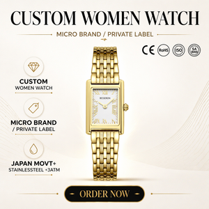 Montre Femme Personnalisable avec Logo 2024, Style Antique, Quartz, Acier Inoxydable, Rectangulaire, Étanche, Bracelet en Cuir de Luxe, Idéale comme Cadeau - Product Image 3