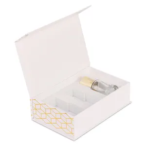 डाई कट एवा सम्मिलित इत्र बोतल पैकेजिंग बुक आकार सफेद कागज कॉस्मेटिक बोतलों पैकेजिंग कार्डबोर्ड संग्रह बॉक्स