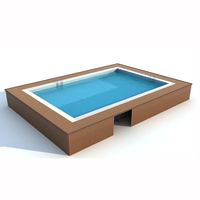 Piscine hors sol rectangulaire en métal personnalisable 4-6 personnes Conteneur piscine en acier inoxydable pour les maisons