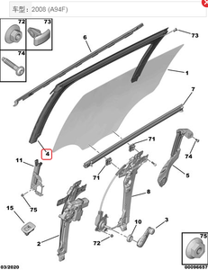 Ricambi Auto per Peugeot Citroën <span class=keywords><strong>DS</strong></span> Guarnizione Canale Finestrino OEM 9811337680 Canale Guida Vetro - Product Image 5