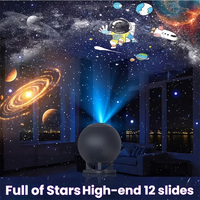 Projecteur USB avec motifs multiples, projecteur d'étoiles, luminosité réglable, planétarium HD, projecteur de plafond galaxie, chambre à coucher