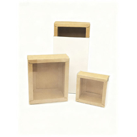 Boîte-cadeau de tiroir en papier noir blanc kraft Offre Spéciale avec manchon de fenêtre en PVC transparent