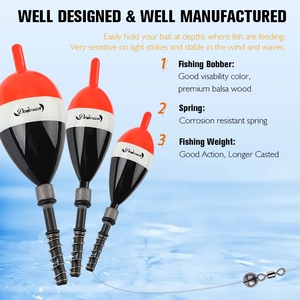 Flotadores de Pesca de Madera de Balsa de Alta Flotabilidad, Bien Diseñados, Varios Tamaños, con Resorte Fijo, <span class=keywords><strong>para</strong></span> Venta al Por Mayor - Product Image 3