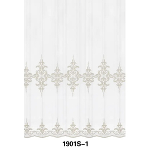 Sheer vải rèm Sheer Voile vàng Pháp thêu Rèm Linen Thêu sheer trắng thêu vải - Product Image 5