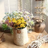 Décoration de mariage, 15 têtes de fleurs artificielles en mousse, type marguerite