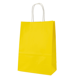 Sacs de courses en papier kraft jaune personnalisés avec logo et poignées torsadées pour événements promotionnels et emballages de détail en gros - Product Image 5
