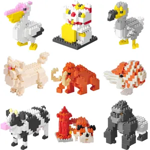 मिनी ब्लॉक संग्रह हस्तनिर्मित खिलौना पशु छोटे DIY खिलौने सबसे अच्छा बेच प्लास्टिक पीपी बैग यूनिसेक्स एबीएस रंगीन ब्लॉक सेट Wisehawk 100