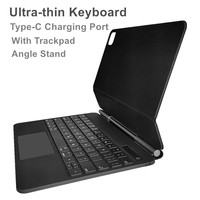 Keyboard Magnetik 64 Tombol untuk iPad Tablet Nirkabel Bluetooth dengan Trackpad Anti Ghosting Port Pengisian Daya Tipe-C Ultra-tipis
