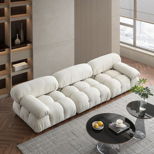 طقم أريكة من الصوف الإيطالي بتصميم منسوج، مع إكسسوارات متناسقة مجانية، أثاث فاخر لغرفة المعيشة - Product Image 2