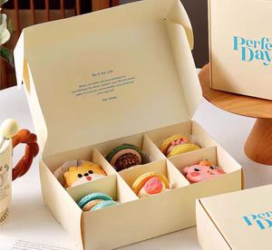 Món tráng miệng sô cô la Cookie Biscuit 4/6 lỗ hộp tinh tế tùy chỉnh thiết kế Cmyk có thể tái chế Macaron bánh tông Hộp quà tặng - Product Image 3
