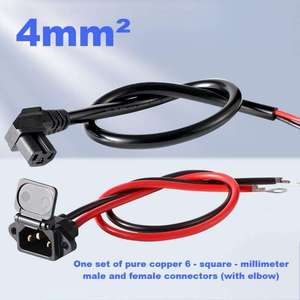 Prise mâle-femelle en cuivre pur épaissie pour véhicule électrique, port de charge de batterie au lithium haute puissance, prise de type T recouverte - Product Image 2