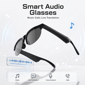 Lunettes de traduction intelligentes alimentées par l'IA, assistant vocal, appels téléphoniques mains libres, lecture de musique, BT V6.0, lunettes de soleil intelligentes ENC - Product Image 1