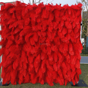 Panel enrollable de tela de ensueño con plumas y flores de seda para telón de fondo de bodas, eventos nupciales y pared fotográfica para check-in, venta al por mayor - Product Image 5