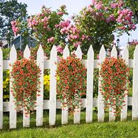 Guirlande murale artificielle en eucalyptus violet avec feuilles, décoration florale en rotin plastique