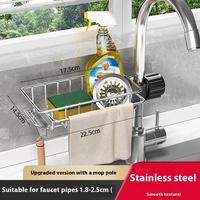 Robinet de cuisine en métal de type debout à un niveau support de rangement évier vaisselle piscine de légumes boule en acier éponge égouttoir facile
