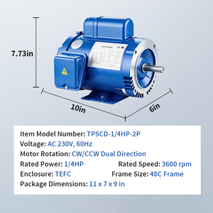 Motores de inducción de CA monofásicos estándar de EE. UU. 48C 1/4HP 2P para máquinas perforadoras - Product Image 2