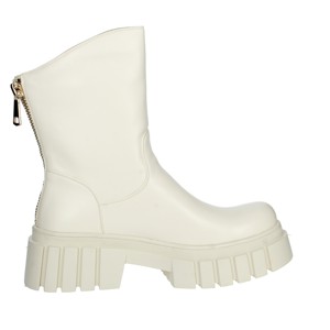 Stivaletti bassi da donna color crema 8289 con chiusura Slip-On stivaletto da neve traspirante tacco 5cm stile coreano suola alta per autunno inverno - Product Image 4