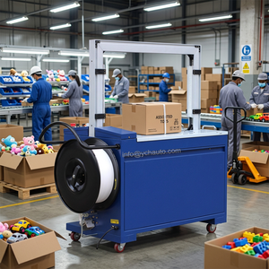 Système de machines d'emballage industrielles portables de table pour la <span class=keywords><strong>cerclage</strong></span> automatique de <span class=keywords><strong>colis</strong></span> et cartons avec bande PP - Product Image 1