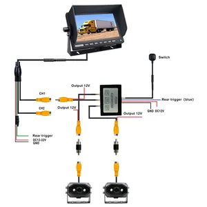 Thông minh 2 CH video Switcher, thích hợp cho cả hai RCA hoặc 4 pin Analog và AHD máy ảnh