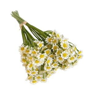 Fleurs artificielles de camomille et de marguerite Late Elm, pétales en coton blanc, décoration de table, arrangements floraux, accessoires photo - Product Image 5