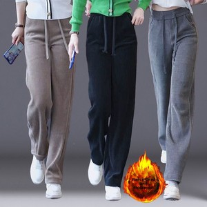 Nouveauté 2024 <span class=keywords><strong>Pantalon</strong></span> ample à jambe large pour femme, automne-hiver, taille haute, coupe droite, <span class=keywords><strong>en</strong></span> <span class=keywords><strong>velours</strong></span> côtelé, doublé polaire, épaissi, style décontracté pour maman - Product Image 2