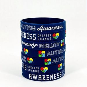 Pulseras de Silicona Personalizadas para Autismo en Stock, Logotipo y Texto Personalizables, Regalos, Pulseras Promocionales, Pulseras Publicitarias - Product Image 1