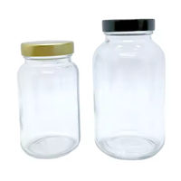 60cc 75cc 100cc 120cc 150cc 200cc 250cc Bouteille de capsule en verre à fermeture métallique Bouteille d'emballage de conteneur de supplément de vitamine en verre