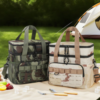 Sac isotherme moderne en cuir 12,5 L avec doublure en aluminium épais, pliable et portable pour pique-nique et déjeuner en extérieur