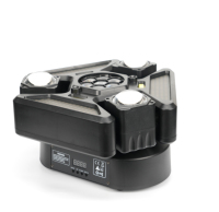 Projecteur hybride LED à trois têtes RGBW avec faisceau laser et stroboscope, contrôle DMX512/sonore, indice de protection IP33 pour l'éclairage
