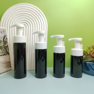 Bán buôn 4oz 5oz 200ml 250ml Matte Đen Pet nhựa sữa rửa mặt Mousse bọt bơm chai với nắp màu đen Mỹ phẩm container - Product Image 4